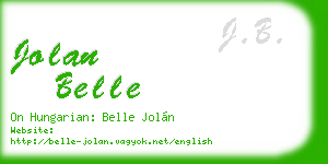 jolan belle business card
